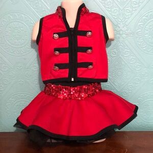 Little girls 2 piece dance costume
